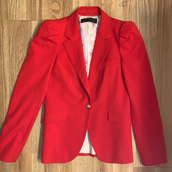 zara red blazer